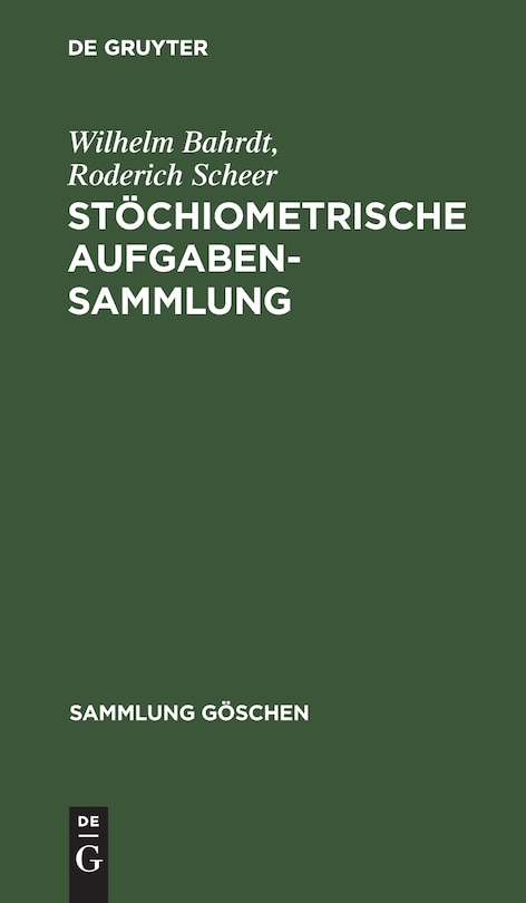 Front cover_Stöchiometrische Aufgabensammlung