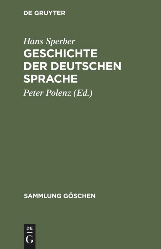 Front cover_Geschichte der deutschen Sprache
