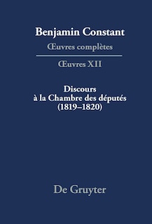 Front cover_Discours à la Chambre des députés (1819–1820)