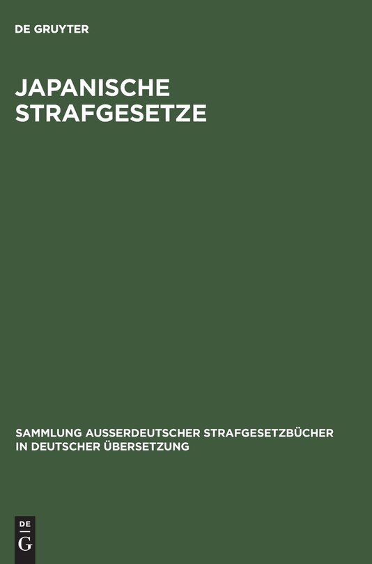 Front cover_Japanische Strafgesetze