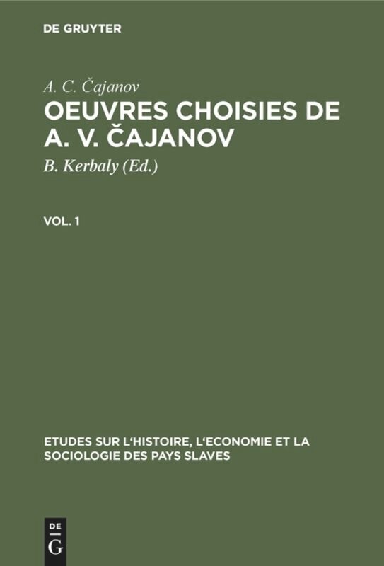 Couverture_Oeuvres choisies de A. V. Čajanov