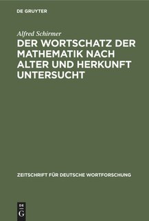 Couverture_Der Wortschatz der Mathematik nach Alter und Herkunft untersucht
