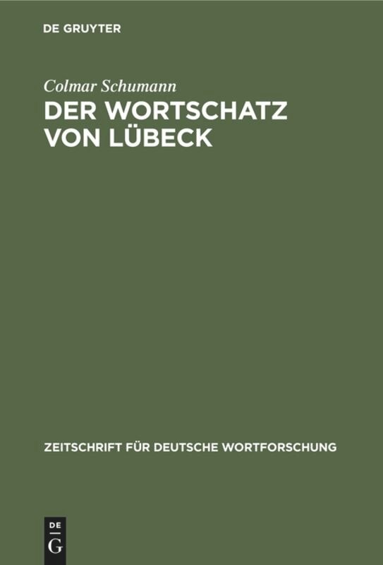 Front cover_Der Wortschatz von Lübeck