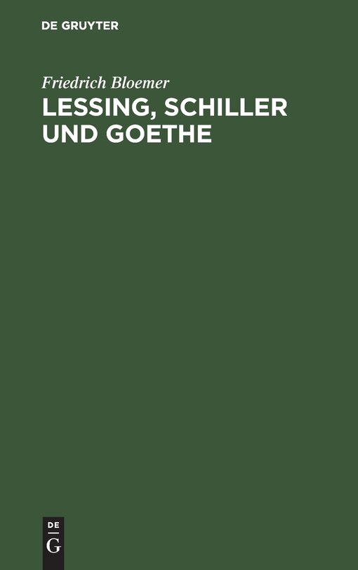 Front cover_Lessing, Schiller und Goethe