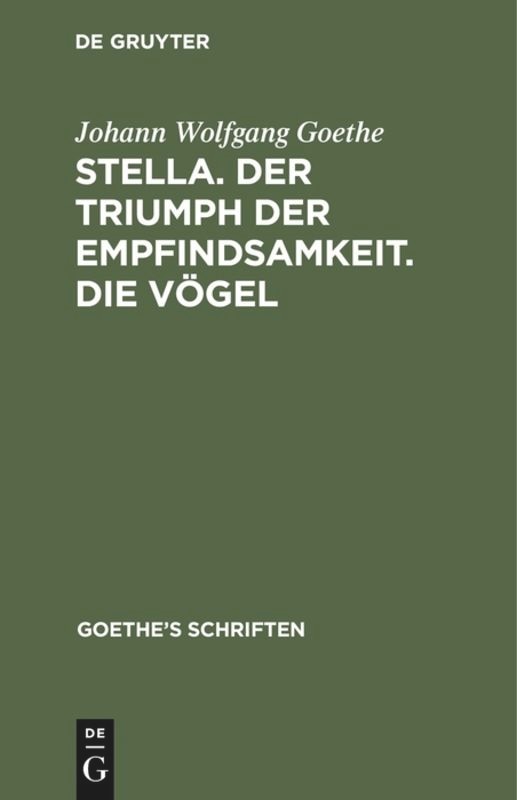 Front cover_[Stella. Der Triumph der Empfindsamkeit. Die Vögel]