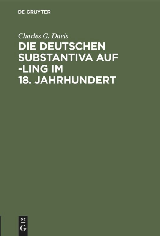 Couverture_Die deutschen Substantiva auf -ling im 18. Jahrhundert