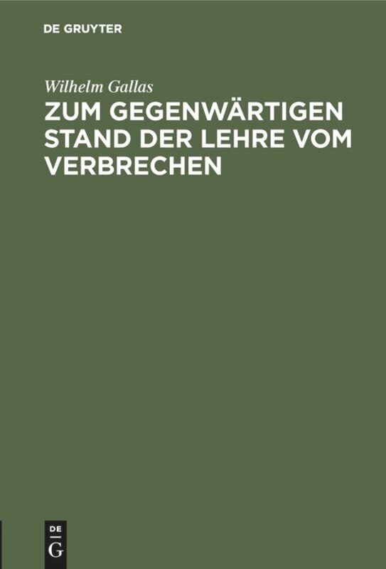 Couverture_Zum gegenwärtigen Stand der Lehre vom Verbrechen