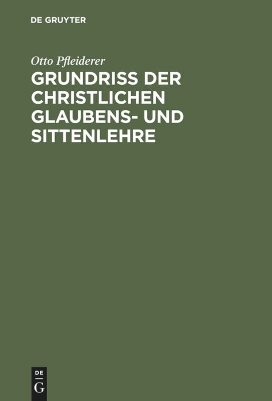 Front cover_Grundriß der christlichen Glaubens- und Sittenlehre