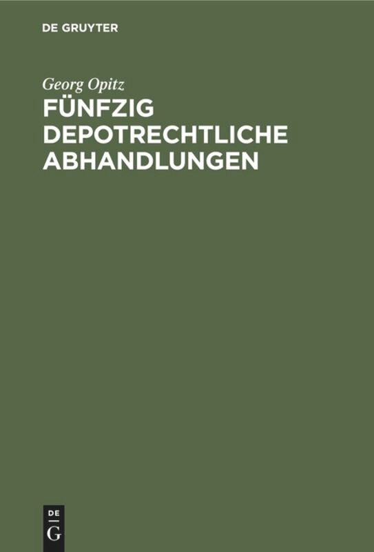 Front cover_F&uuml;nfzig depotrechtliche Abhandlungen