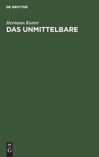 Couverture_Das Unmittelbare