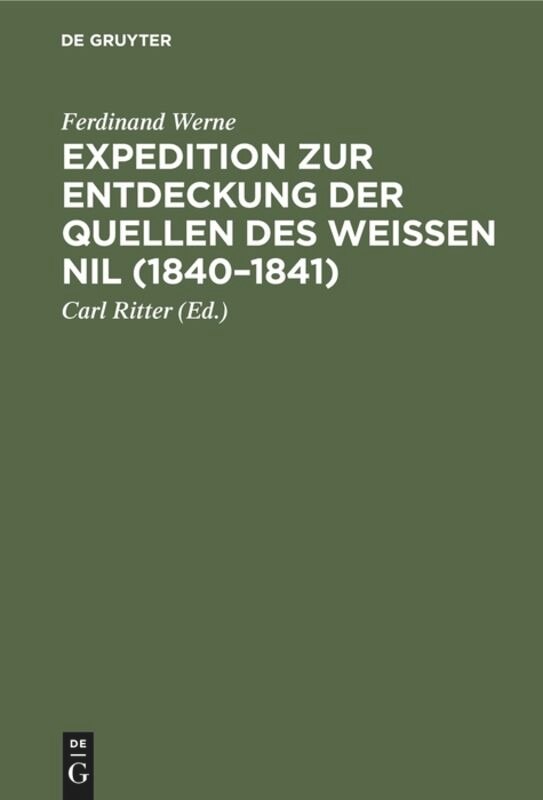 Front cover_Expedition zur Entdeckung der Quellen des Weißen Nil (1840–1841)