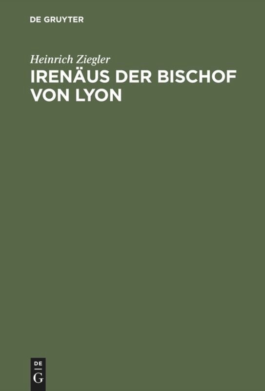 Front cover_Irenäus der Bischof von Lyon