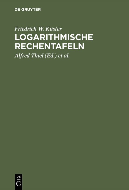 Front cover_Logarithmische Rechentafeln