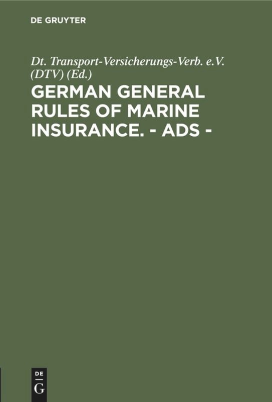 Couverture_German general rules of marine insurance. - ADS -