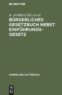 Front cover_Bürgerliches Gesetzbuch nebst Einführungsgesetz