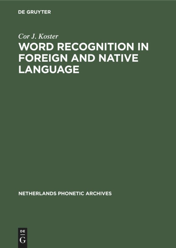 Front cover_Word recognition in foreign and native language