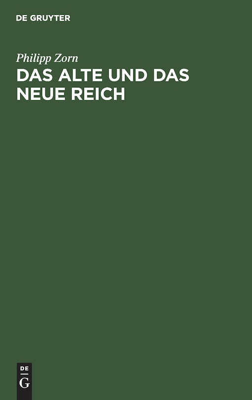 Front cover_Das alte und das neue Reich