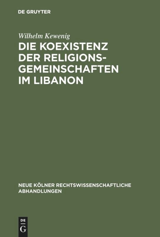Front cover_Die Koexistenz der Religionsgemeinschaften im Libanon