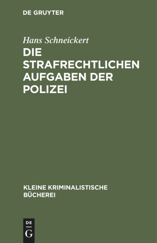 Couverture_Die strafrechtlichen Aufgaben der Polizei