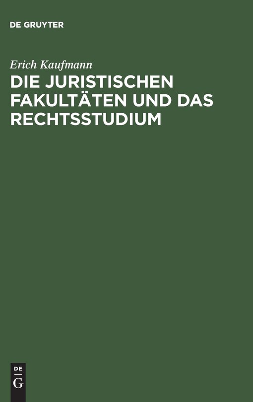 Front cover_Die juristischen Fakultäten und das Rechtsstudium