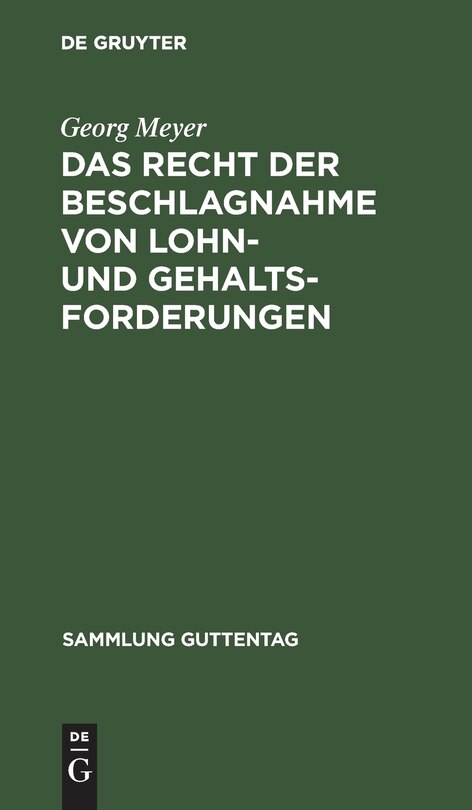 Couverture_Das Recht der Beschlagnahme von Lohn- und Gehaltsforderungen