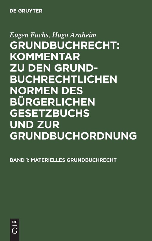 Front cover_Materielles Grundbuchrecht