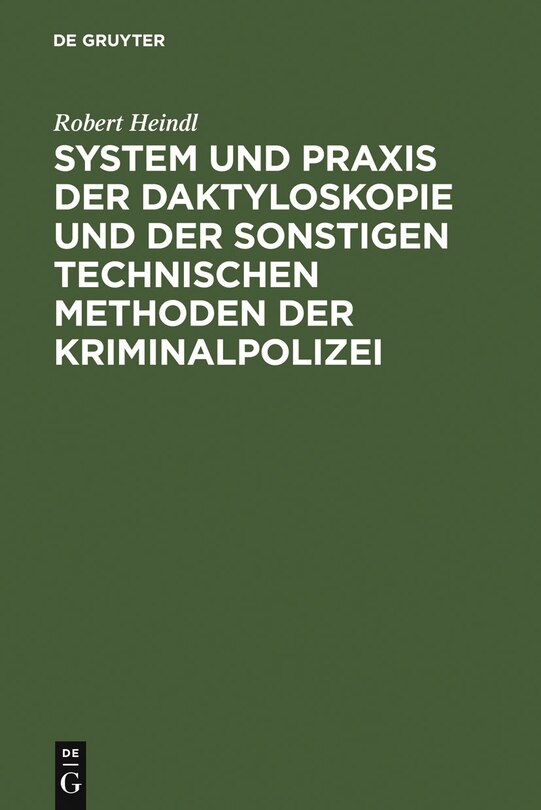 Couverture_System und Praxis der Daktyloskopie und der sonstigen technischen Methoden der Kriminalpolizei