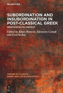 Front cover_Subordination and Insubordination in Post-Classical Greek