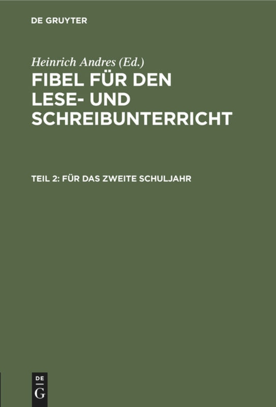 Front cover_Für das zweite Schuljahr