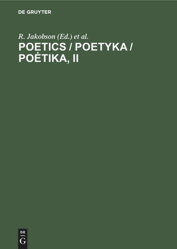 Couverture_Poetics / Poetyka / Poėtika, II