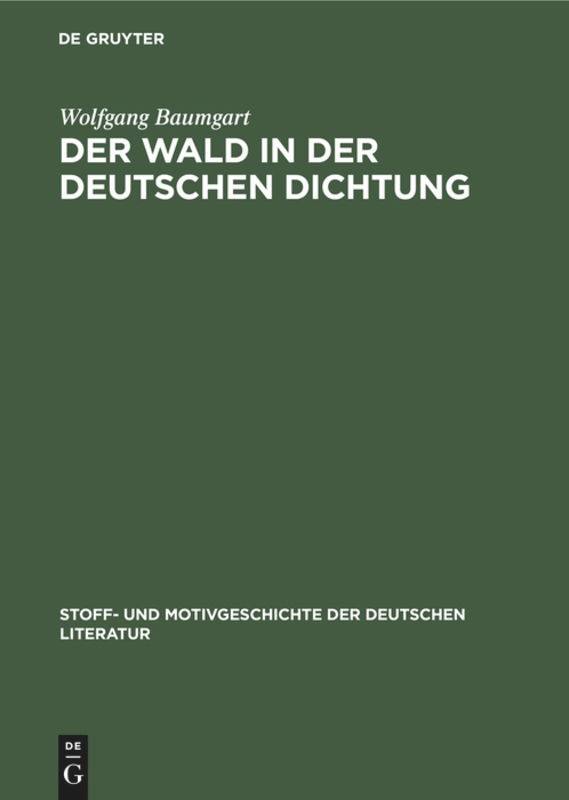 Front cover_Der Wald in der deutschen Dichtung