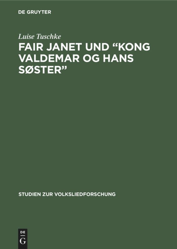 Couverture_Fair Janet und “Kong Valdemar og hans Søster”