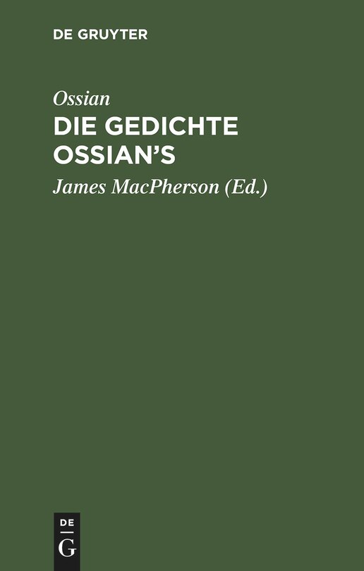 Front cover_Ossian [angebl. Verf.]; James MacPherson: Die Gedichte Ossian&rsquo;s. Band 1-3