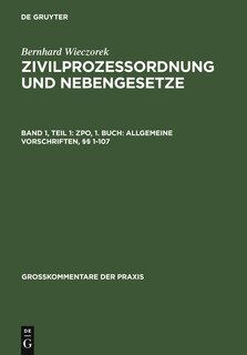 Couverture_ZPO, 1. Buch: Allgemeine Vorschriften, §§ 1-107