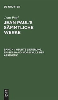 Front cover_Neunte Lieferung. Erster Band: Vorschule der Aesthetik