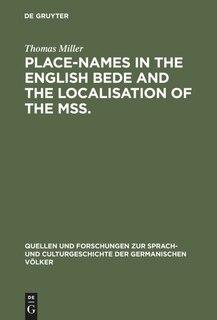 Front cover_Place-names in the English Bede and the localisation of the mss.