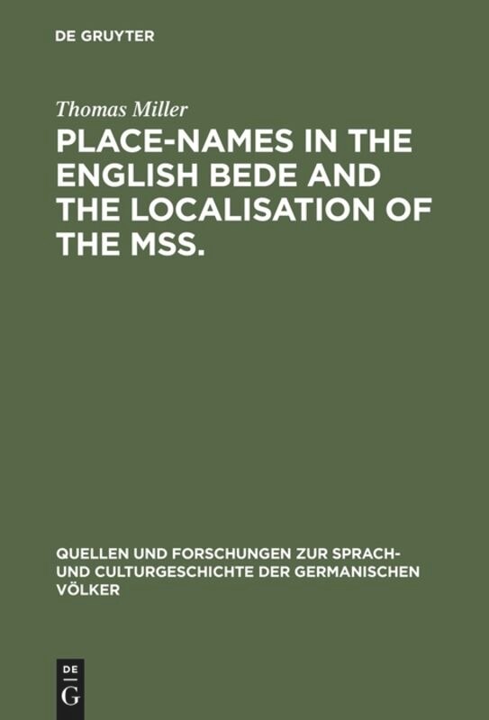 Front cover_Place-names in the English Bede and the localisation of the mss.
