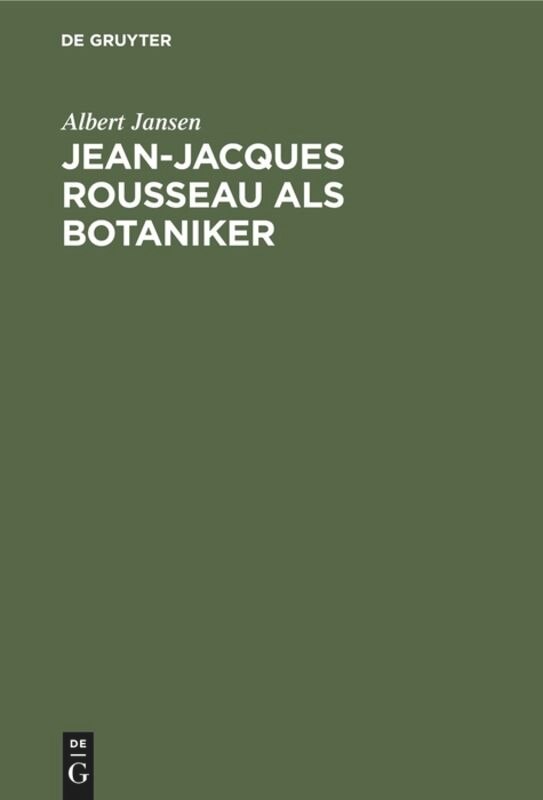 Front cover_Jean-jacques Rousseau Als Botaniker