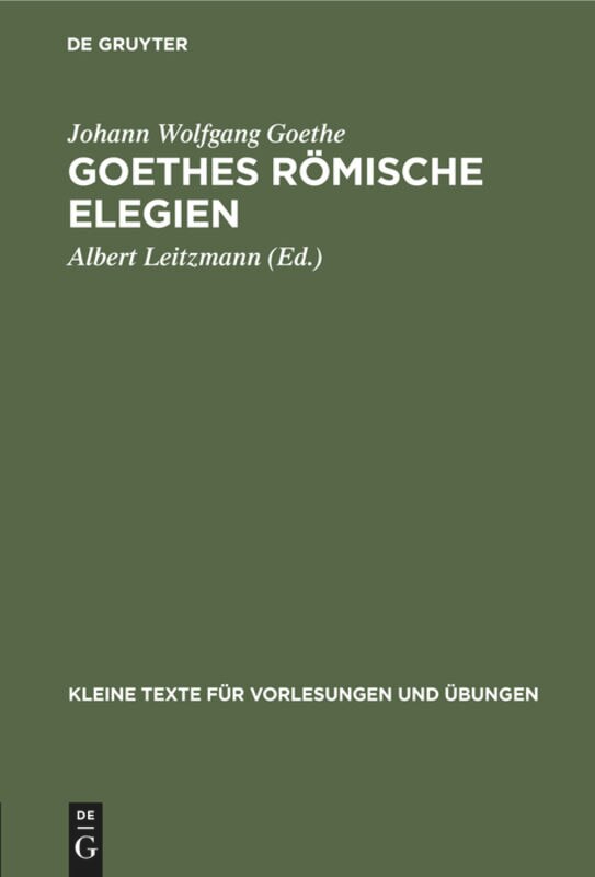 Couverture_Goethes römische Elegien