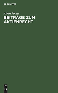 Couverture_Beitr&auml;ge zum Aktienrecht
