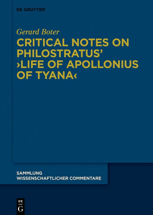 Front cover_Critical Notes on Philostratus’ ›Life of Apollonius of Tyana‹