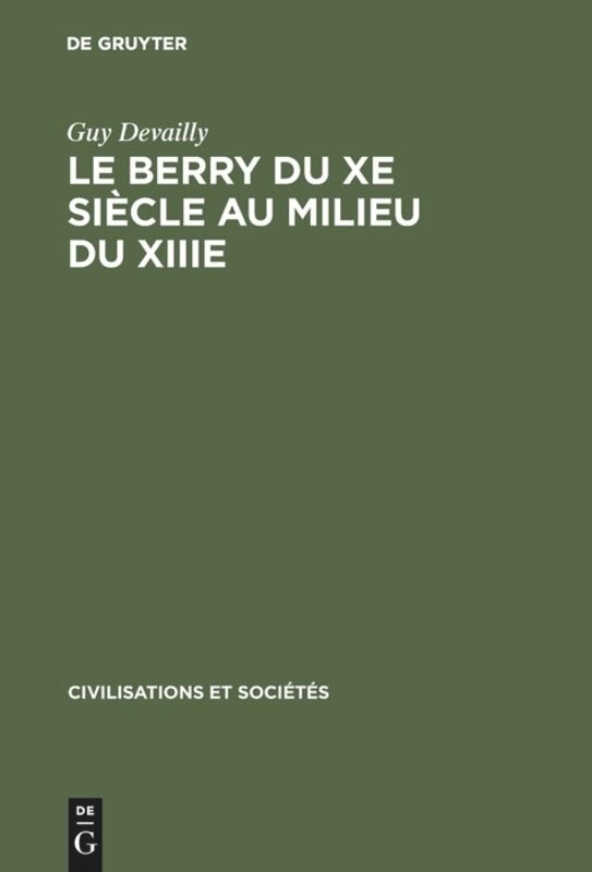 Front cover_Le Berry du Xe siècle au milieu du XIIIe