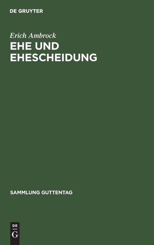 Front cover_Ehe und Ehescheidung