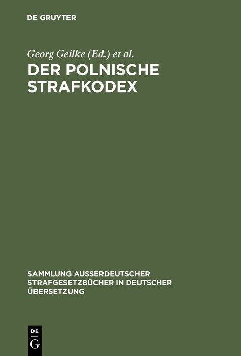 Front cover_Der polnische Strafkodex