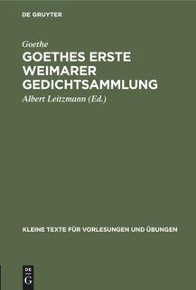 Couverture_Goethes erste Weimarer Gedichtsammlung