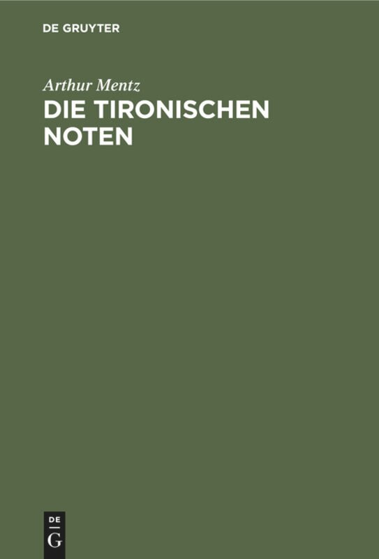 Front cover_Die Tironischen Noten
