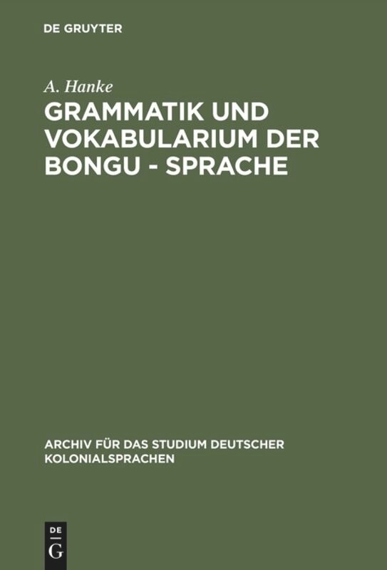 Front cover_Grammatik und Vokabularium der Bongu - Sprache