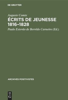 Front cover_Écrits de jeunesse 1816–1828