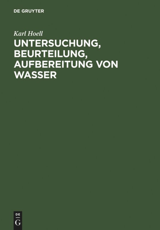 Front cover_Untersuchung, Beurteilung, Aufbereitung von Wasser