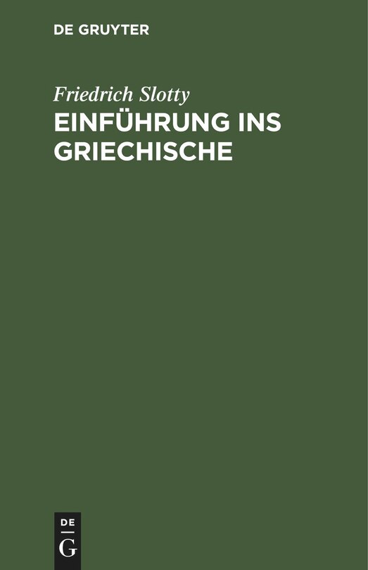 Front cover_Einführung ins Griechische
